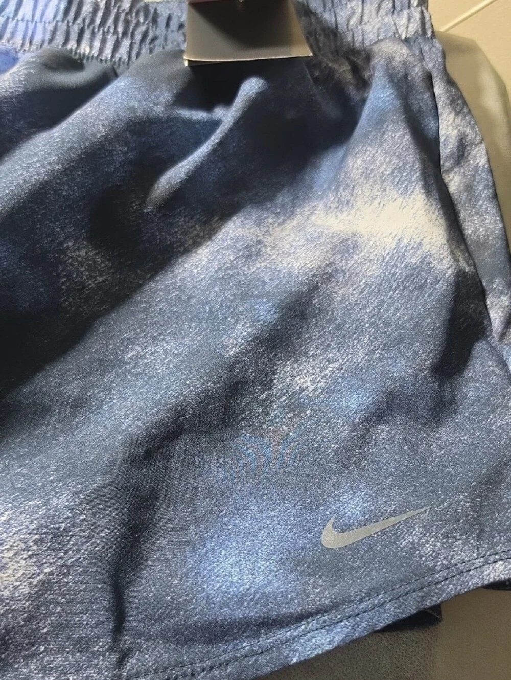 Nike Shimmer Blue Elastic-Waist Athletic Shorts